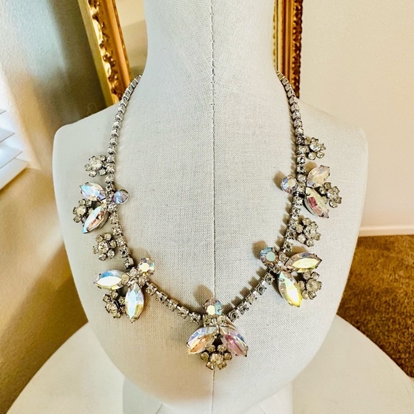 Vintage AB Crystal rhinestone Necklace SO GORGEOUS! - Picture 17 of 17